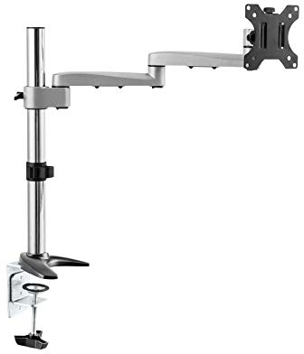 RICOO Monitor Stand Tilt TS1711 Swivel 13-30 Inch VESA 75x75 100x100 Adjustable Arm Mounting System LED LCD Screen Desk Mount Silver