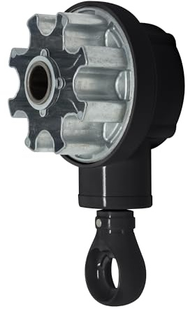 DIWARO.® | Kegelradgetriebe für Markisen | 4,4:1 | RAL 9005 mit Kugelöse | für 78mm Nutrohr | Markisengetriebe