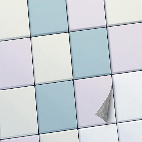 CREATISTO Fliesenfolie Fliesenaufkleber Mosaikfliesen - Klebefolie Aufkleber für Wand-Fliesen I Stickerfliesen - Mosaikfliesen für Küche, Bad, WC Bordüre (20x25 cm I 48 -Teilig)