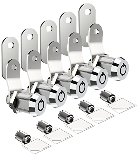 5x Arcade Machine Cash Door Caja de herramientas Tubular Cam Lock Cabinet Door Atom Lock 5 Same Keys Arcade Games Kit Piezas (Largo & Bloqueo)