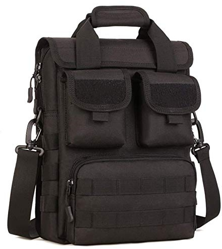 CamGo Taktische Aktentasche, robust, Militär-Schultertasche, Kuriertasche, Herren-Handtasche, Schwarz, Einheitsgröße