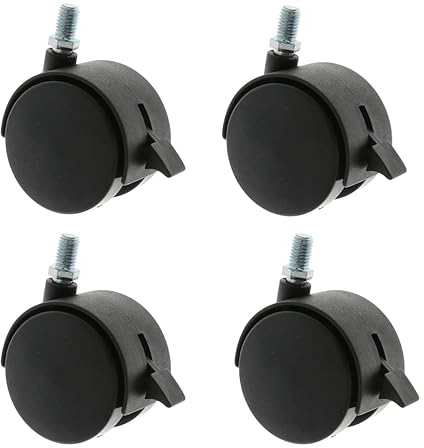 4er Set Möbeltransportrollen 40mm inkl. Gewindestift und Bremse Möbelrollen
