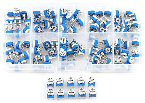 Variabler Widerstand Set, 10 Werte Potentiometer Kit, 500 Ohm bis 1M Ohm, Trimmer Assortiment für Elektronik