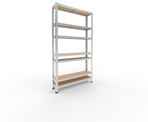 shelfplaza Home 180x100x23cm Schwerlastregal verzinkt mit 7 Böden x 125kg | Kellerregal · Lagerregal · Metallregal · Regale für Kellerraum · Steckregal · Abstellraum Regal