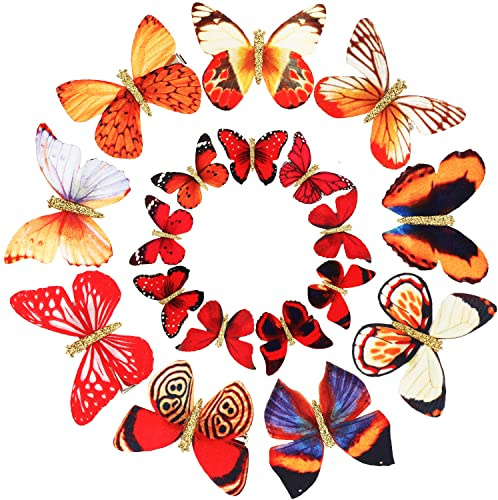 18 Stücke Schmetterling Haarspangen Glitter Haarspangen Schmetterling Schnappen Haarspangen für Jugendliche Frauen Haarschmuck (Frische Stile)