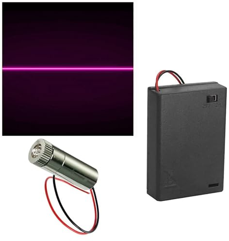 CTRICALVER 1 pcs 405nm 3-5V Lila Laserlinie Modul Diode w/Driver Kunststofflinse+ 1 pcs AA Batteriehalter