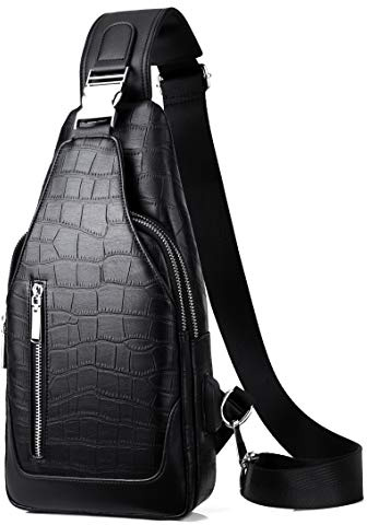 FSD.WG - Mochila tipo bandolera para hombres, bolso de pecho, bolsos cruzados para el hombro, bolso de viaje y cartera para hombres con resistencia al agua, Large