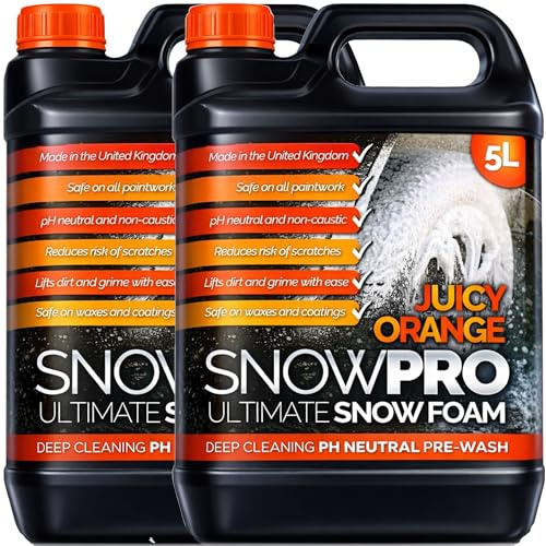 SnowPro Snow Foam Shampoo Car Wash Soap pH Neutral 10L Vehicle Cleaning Detailing Pre Wash Orange Fragrance