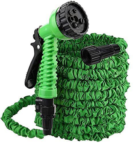 Gartenschlauch, erweiterbar, 7,5 m, flexibler auslaufsicherer Wasserschlauch mit 7 Funktionen, 3-lagiger Latex, extra starker Stoff, für Rasen/Haustier/Auto/Boot