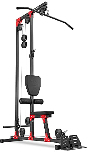 Marbo Sport - Latzug Station, Klimmzugstange Hantelbank - Kraftstation für Zuhause - MH-W106 2.0 - Sportgeräte Fitnessgeräte für Zuhause - Kabelzugstation Kabelturm Homegym Trainingsgeräte