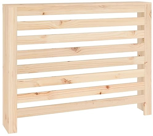 vidaXL Heizkörperverkleidung Lamellen-Design Heizungsabdeckung Heizungsverkleidung Heizung Abdeckung Heizkörper 108,5x19x84cm Massivholz Kiefer