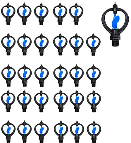 30PCS 4 punti di plastica farfalla testa irrigazione spruzzatore 360 gradi rotativo per giardino prato paesaggio serra Spray