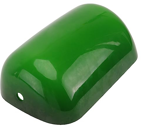TOVINANNA Bankers Tischlampen-Ersatz Glas-Lampenschirm Retro-Halbkreis-Schreibtischlampenschirm Verstellbare Traditionelle Klassische Lichtabdeckung Für Tischleuchte Schlafzimmer Flur
