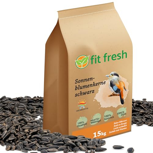 Schwarze Sonnenblumenkerne 15 kg Winter Wildvogelfutter ganzjähriges Futter Vogelfutter Winterfutter 15kg