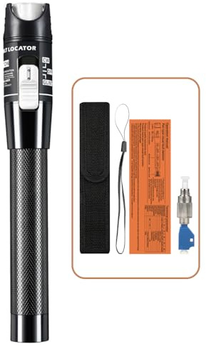 LIAYTRSS Localizzatore Visivo di guasti 80mW, FTTH Tester di Fibra Ottica, Penna di Fibra Ottica con Adattatore FC-LC per l'Ingegneria in fibra ottica