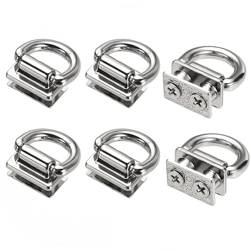 Naisfei 6 Anelli a D, Connettori in Metallo per Borse, Fibbia di Supporto da 18 mm, Con Viti per Fai Da Te, Portachiavi, Accessori per Bricolage, Argento