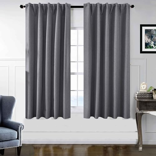 Gardinenbox 2er Set Verdunkelungsvorhänge 100% Verdunkelung HxB 175x140 cm Dunkelgrau »Boston Dark« mit Multibandaufhängung, 2023600-2