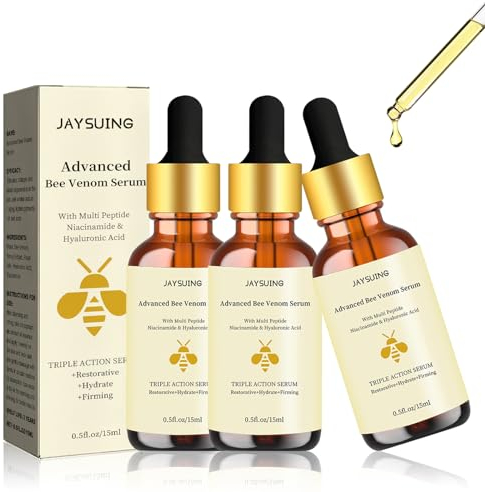 3 Stück Bienengift Serum, Bienengift Creme Gegen Falten Gesicht, Gesichtsserum Anti-Wrinkle Aging Concentrate, Instant Face Tightening