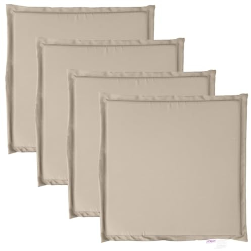 vidaXL Garten Sitzkissen 4 STK., Stuhlkissen mit Schaumstoff, Stuhlauflage für Gärten Terrasse Wohnzimmer, Sitzauflage, Taupe Quadratisch Polyester