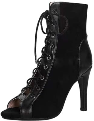 Leichtrit Punta Aperta con Tacco Scarpe Ballo,Stivali con Tacco Alto E Punta Aperta,Stivali da Donna Latini,Flessibile E Durevole,Altri Corsi di Danza O Centri per Occasioni Speciali Come Feste
