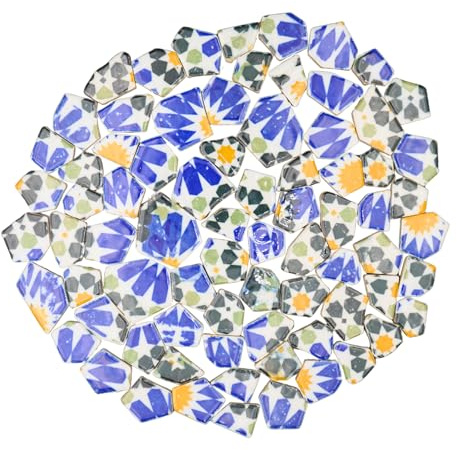 Yuvori 0,5 kg moderne abstrakte geometrische unregelmäßige Porzellan-Mosaikfliesen, DIY, handgefertigt, Badezimmer, Wohnzimmer, Küchen-Rückwand, Außenbereich (06, Medium)