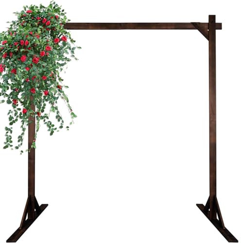 Wooden Garden Arch Trellis for Outdoor Events Square Backdrop Stand with Balloon Arch Support