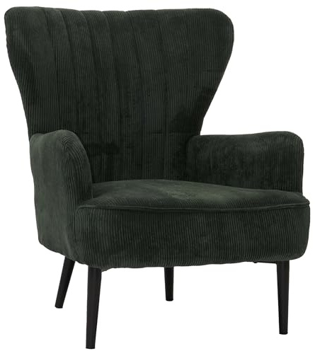 Mendler Lounge-Sessel HWC-K37 Stoff - dunkelgrün