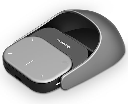 OIKKEI 2025 Trådlös AI-mus – Bluetooth ChatGPT Air Mouse med röstinspelning och sammanfatta av AI, avtagbar presentations-pekare fjärrkontroll med laser, kompatibel med PC/Mac/bärbar dator, silver