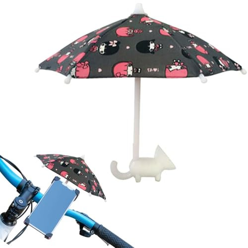 Phone Umbrella Suction Cup Stand - Phone Holder with Sun Umbrella | Adjustable Phone Shade Umbrella | Phone Shade Umbrella with Suction Cup Stand for Cycling, Traveling and Outdoor