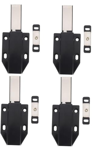 jojofuny 4pièces Loquet Magnétique De Meuble Serrure De Porte Et Fenêtre Avec Système De Fermeture Tactile Auto-verrouillant Inoxydable Et Installation Facile