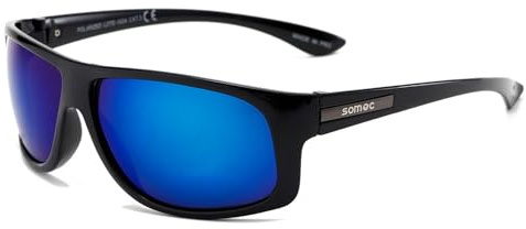 SOMOC Polariserade solglasögon för män kvinnor, 100 % UV400-skydd för fiske körning solglasögon mode SP6107, Blå, 1 PZ