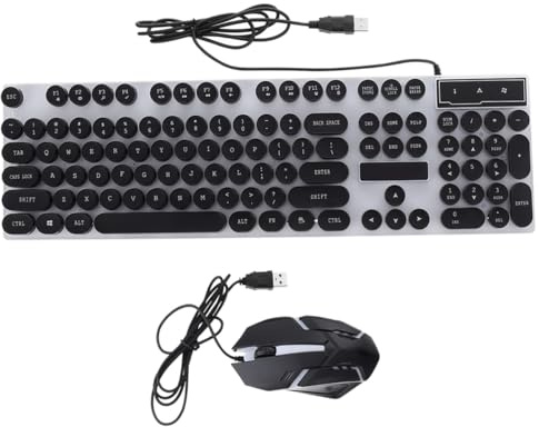 Ensemble Clavier et Souris de Jeu Noir USB Abs 104 Touches | Structure Suspendue, Molette 3d Antidérapante, Orifices D’évacuation Multiples