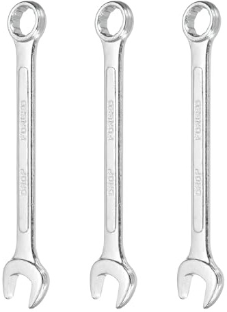 sourcing map 3 llaves combinadas de 14 mm métricas de 12 puntos y extremo abierto, acero chapado en zinc, herramienta de llave de doble extremo para reparación de automóviles, tuberías, muebles