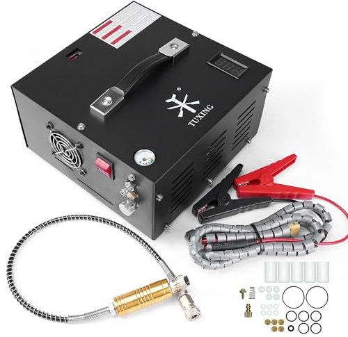 TUXING 4500Psi Portable PCP Air Compressor,High Pressure Car Pump with 12V Power Adapter,Scuba Tank Compressor for Diving Tank/PCP Air Rifle 220V