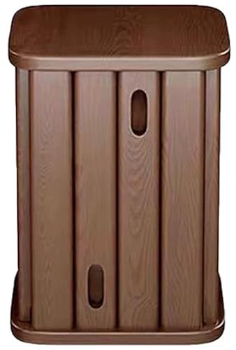 Lot de 4 tabourets empilables et table basse en bois massif – Chaises empilables peu encombrantes pour salon, chambre à coucher, cuisine et salle à manger – Design carré élégant en noyer