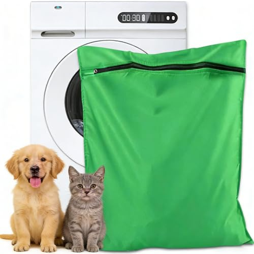 Bolsa de lavandería para mascotas, 65 cm x 70 cm, bolsa de lavandería para perro, gato, conejo, bolsas filtrantes de pelo para mascotas, bolsas de malla fina con cremallera
