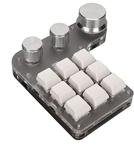 RASTKY Macro Custom Mini RGB Clavier rétroéclairé pour Logiciel de Conception Graphique, Batterie au Lithium Incluse (White)