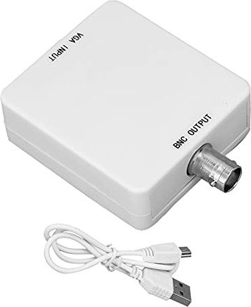 RASTKY HD Video Converter VGA to BNC Adapter for Video Conferencing, White, Plug and Play