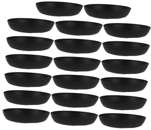 COLLBATH Platillos para Plantas de Interior y Exterior 20 Piezas Bandejas Redondas de Plástico Negras y Protección de Superficies para Macetas Drenaje Uso en Jardinería y Cultivo