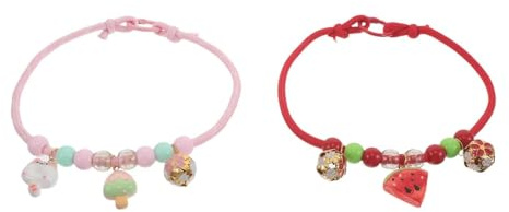 EPIGEIST 2 St Justerbara Pärlhalsband för Husdjur med Lekfulla Berlocker Färgglatt Halsband för Små Hundar och Katter Charmigt Smycke för och Festligheter