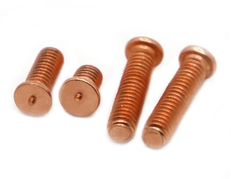 Pernos de soldadura, M3 M4 M5 M6 M8 M10 Carbon Steel Copper Plated Stud Weld Spot Welding Screws(16mm,M6 10pcs)