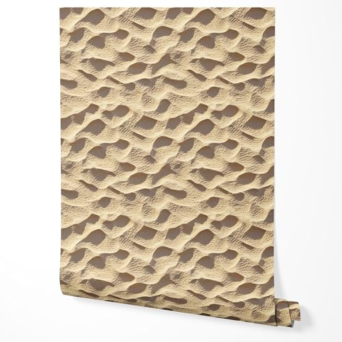 GP TONER Vliestapete Sandoptik 3D Wüstenstruktur Beige Tapete Moderne Naturoptik Wohnzimmer Schlafzimmer Flur Küche Realistische Oberfläche UV-beständige Tapete 10m x 0,5m