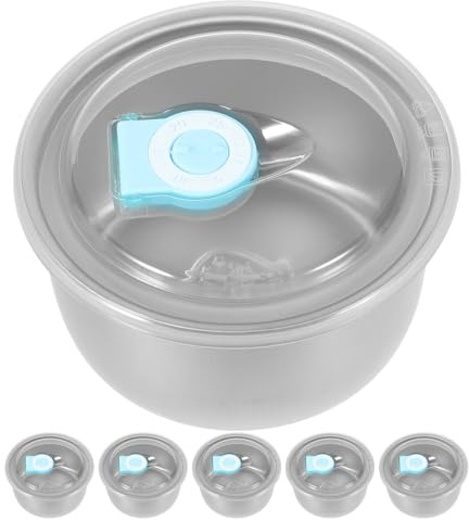 OUNONA 6 contenitori riutilizzabili per gelato con coperchi, vaschetta termica in acciaio inox da 500 ml per congelatore, scatola riutilizzabile per conservare gelato e sorbetto fatti in casa.