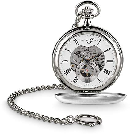 Hermann Jäckle Herren Taschenuhr Heidelberg Skelett 50 mm
