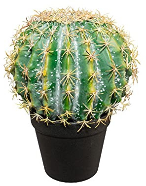 Künstlicher Goldkugekaktus 26cm im Topf mit Ø 20cm und PE Stacheln