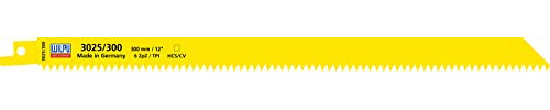 wilpu – Bois, Plâtre, 300 x 19 x 1,05 mm, 6 TPI, lame de scie sabre HCS 3025/300 VE Lot de 5 12430 00005