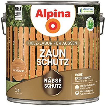 Alpina Zaun-Schutz Mittelbraun 4 Liter seidenmatt