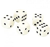 Coffret de 5 dés (16 mm) - Jeu de Société - Âge Minimum : 3 Ans