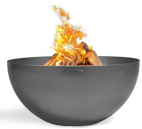 CookKing Dallas Feuerschale Ø85cm - BBQ Feuerschalen für den Garten - Feuerstelle Outdoor & Feuertonne - Terrasenofen aus Legierter Stahl - Feuerkorb für den Garten - Holzofen - 85x85x39cm