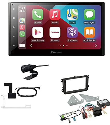 Pioneer SPH-DA160DAB 2-DIN Autoradio CarPlay Android Auto Bluetooth DAB USB passend für Volkswagen VW T5 Transporter 2003-2015 runde Ecken, schwarz inkl Canbus